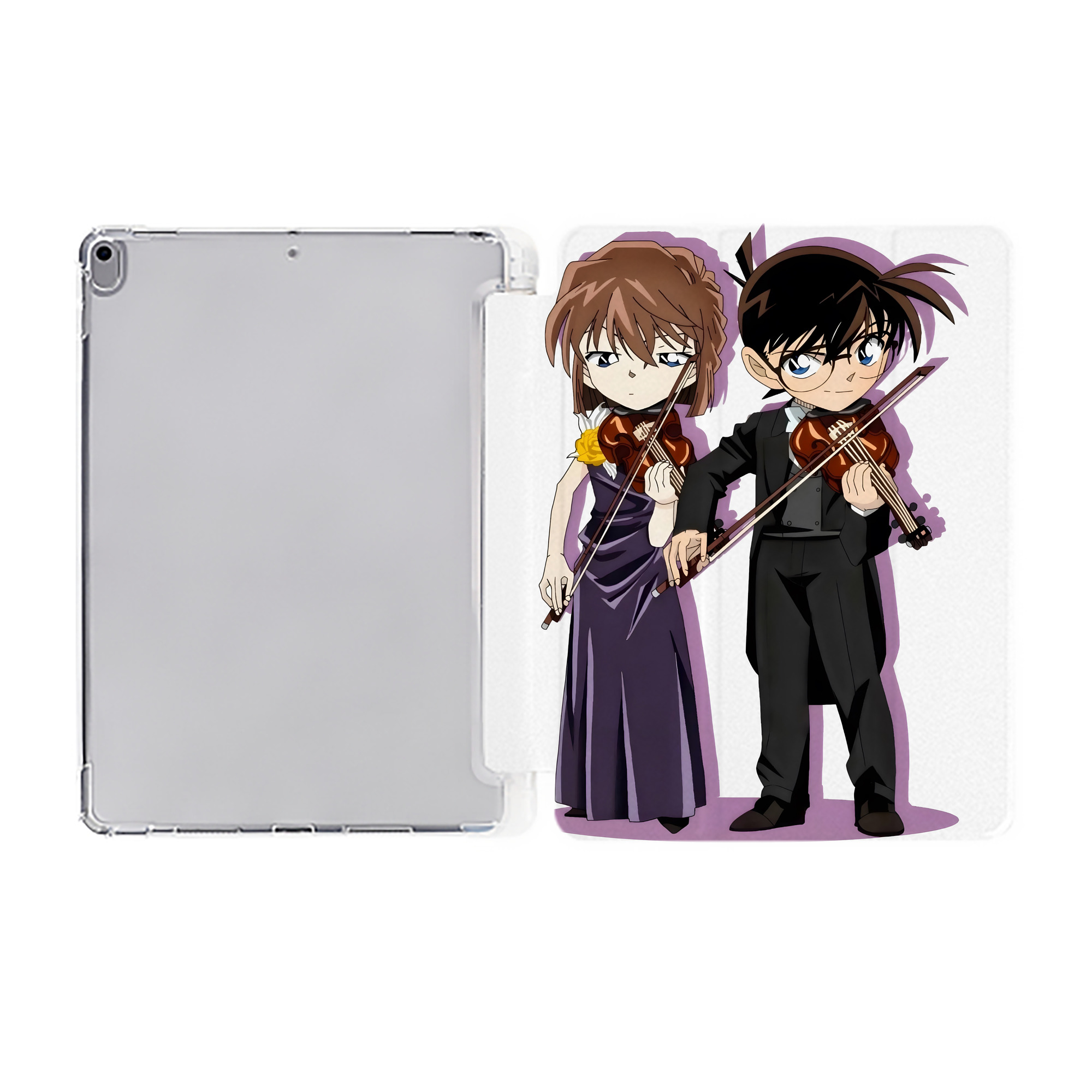 （画像用） 名探偵コナン 灰原 哀 はいばら あい Detective Conan Anita Hailey、Vi Graythorn Haibara Ai IPad ケース ペン収納付き 三つ折りスタンド PUレザー×シリコン 対応機種9.5/10.5/10.9インチ